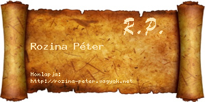 Rozina Péter névjegykártya