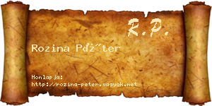 Rozina Péter névjegykártya