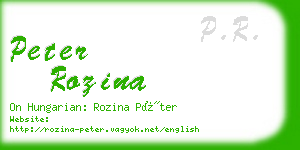 peter rozina business card